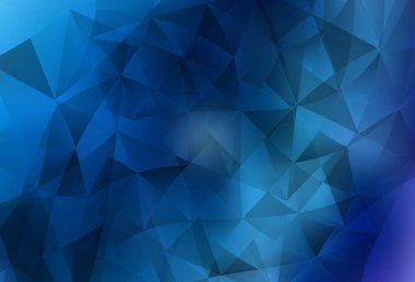 Çokgen biçimli hafif BLUE vektör deseni. Üçgen şekilli ışıltılı soyut çizimler. İşiniz için en iyi akıllı tasarım.