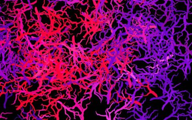 Koyu mor, pembe vektör soyut dizayn yapraklı, dallı. Soyut şablona karalamalar çizilmiş bir resim. Web sitesi yöneticileri ve tasarımları için desen.