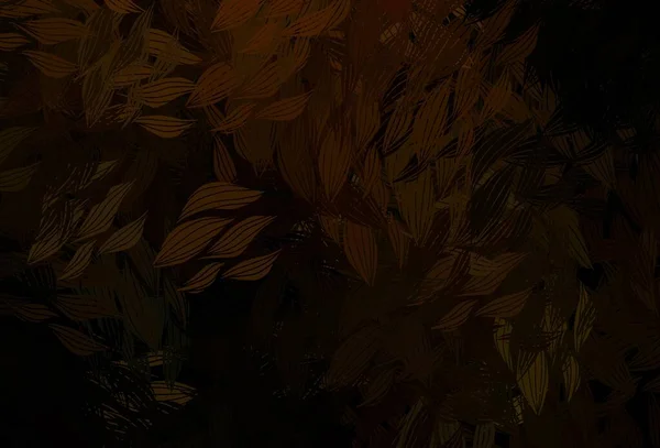 Черно Оранжевый Векторный Рисунок Листьями Красочная Абстрактная Иллюстрация Листьями Стиле — стоковый вектор