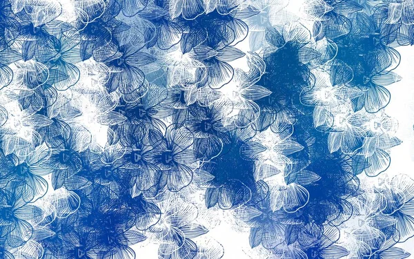 Vetor Azul Claro Modelo Elegante Com Flores Ilustração Colorida Estilo — Vetor de Stock