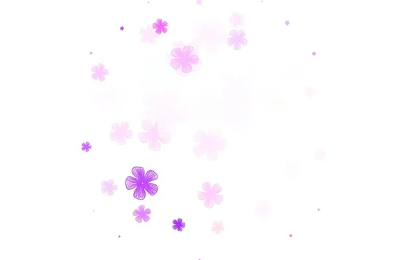 Luz Púrpura Rosa Vector Elegante Fondo Pantalla Con Flores Ilustración — Vector de stock