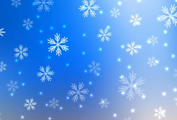 ライトブルー 氷の雪片 星と黄色のベクトルテンプレート 雪とクリスマススタイルでカラフルな装飾デザイン ビジネス広告の新年デザイン — ストックベクタ