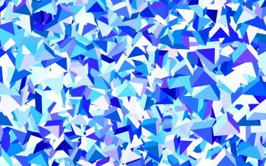 Açık Pembe, mavi vektör arka planı ve çokgen tarzı. Doğa tarzında üçgenleri olan güzel bir çizim. Duvar kağıtları için zarif tasarım.