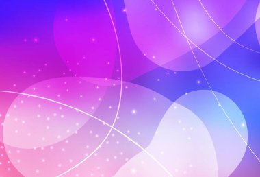 Açık Pembe, Mavi Vektör Parıltısı soyut çizgiler, renkli noktalar. Doğa tarzında renkli baloncuklu soyut illüstrasyon. İniş sayfası için modern şablon.