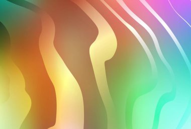 Bükülmüş çizgileri olan ışık çokrenkli vektör şablonu. Yaratıcı illüstrasyon, yarım tonlu ve eğimli. Marka kitabı için şık bir desen.