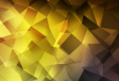 Koyu yeşil, sarı vektör çokgen şablon. Soyut ve üçgenli renkli çizimler. Web siteniz için çokgen tasarım.