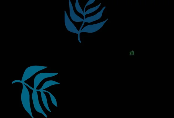 Bleu Foncé Motif Élégant Vecteur Vert Avec Des Feuilles Illustration — Image vectorielle