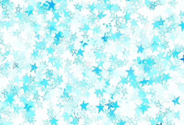 Textura Vectorial Azul Claro Con Hermosas Estrellas Ilustración Decorativa Brillante — Archivo Imágenes Vectoriales