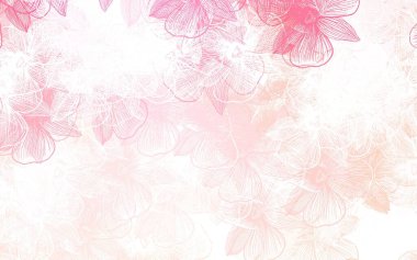 Açık pembe, çiçekli sarı vektör karalama arkaplanı. Origami tarzında çiçeklerin karalama çizimi. Marka kitabınız için yeni şablon.