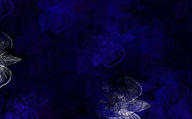 Çiçekli koyu mor vektör karalama deseni. Renkli, soyut karalama çiçekleri olan bir resim. İşiniz için en iyi tasarım..