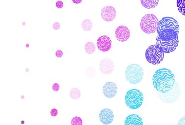 Açık Pembe, daireli mavi vektör şablonu. Doğa tarzında bulanık halkaları olan güzel renkli çizimler. Poster ve web siteleri için tasarım.