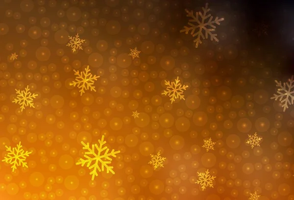 Dark Orange Vector Backdrop Holiday Style Shining Illustration Christmas Balls — 图库矢量图片