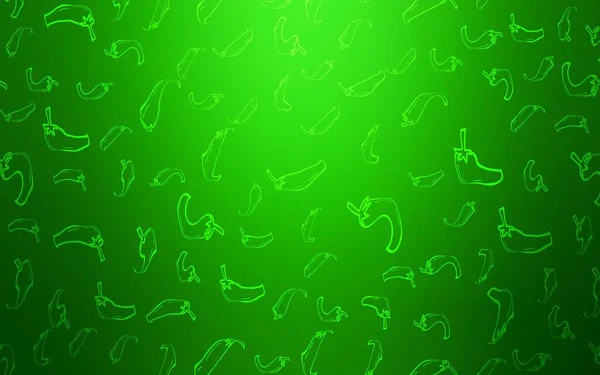 Sfondo Vettoriale Verde Chiaro Con Peperoni Piccanti Illustrazione Luminosa Decorativa — Vettoriale Stock