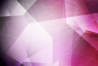 Koyu mor, pembe vektör arkaplan ve çokgen tarzı. Üçgen şekilli ışıltılı soyut çizimler. Web siteniz için basit tasarım.