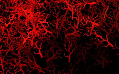 Koyu kırmızı vektör, dalları ve yaprakları olan doğal arka plan. Yapraklar ve dallarla gösterişli soyut çizimler. İş tasarımınız için yepyeni bir tarz.