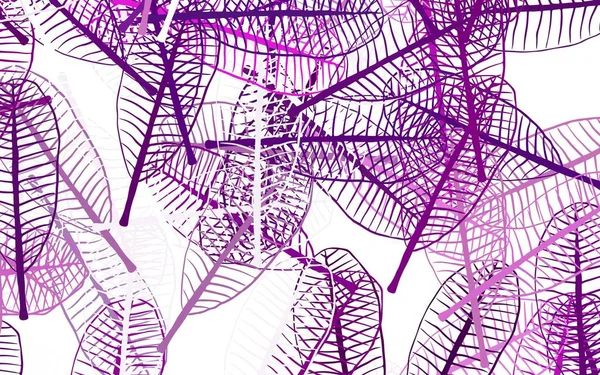 Luz Púrpura Vector Doodle Fondo Con Hojas Una Vaga Ilustración — Archivo Imágenes Vectoriales