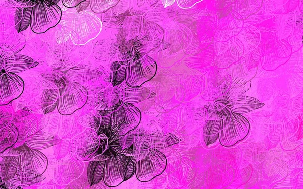 Mörk Rosa Vektor Abstrakt Mönster Med Blommor Dekorativ Design Blommor — Stock vektor