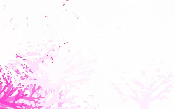 Светло Розовый Векторный Рисунок Заднем Плане Листьями Ветвями Дудл Иллюстрация — стоковый вектор