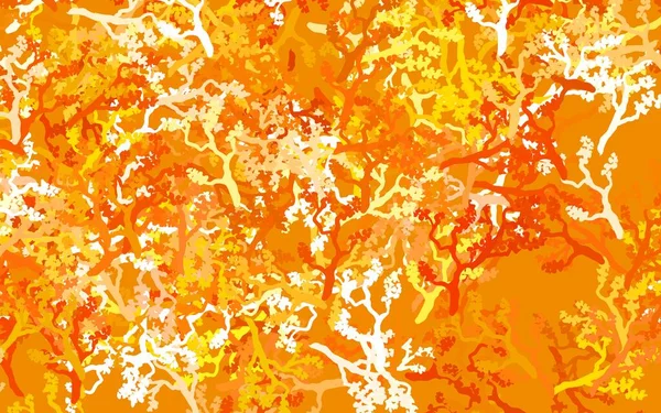 Licht Orange Vektor Doodle Hintergrund Mit Blättern Ästen Kreative Illustration — Stockvektor