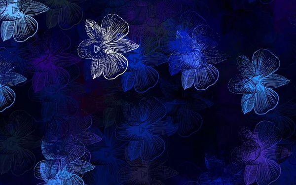 Ciemny Różowy Niebieski Wektor Naturalne Tło Kwiatami Elegancka Jasna Ilustracja — Wektor stockowy