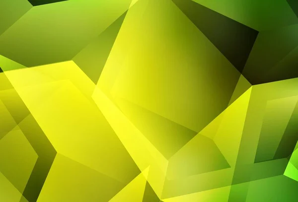 Verde Claro Fundo Vetorial Amarelo Com Hexágonos Ilustração Com Conjunto — Vetor de Stock