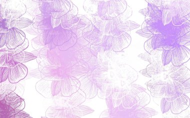 Mor renkli, çiçekli zarif bir duvar kâğıdı. Çiçeklerle karalama tarzında renkli çizimler. Marka kitabınız için yeni şablon.