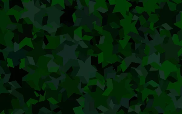 Dunkelgrüne Vektortextur Mit Schönen Sternen Moderne Geometrische Abstrakte Illustration Mit — Stockvektor