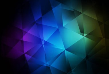 Koyu Çokrenkli vektör soyut çokgen arkaplan. Üçgenli parlak renkli çizimler. Pankartın için tamamen yeni bir şablon.