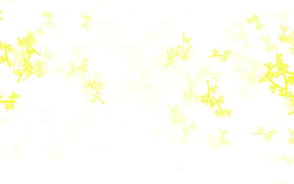 Світло Жовтий Вектор Природний Фон Гілками Скетчі Каракулі Білому Тлі — стоковий вектор