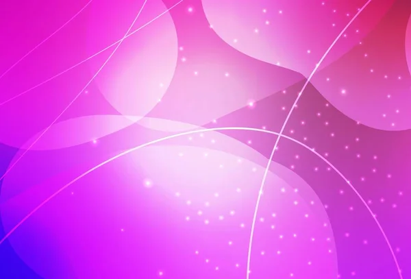 ライトパープル ピンクベクトルカラフルな抽象的な円 線のセットでイラスト 泡と抽象的なスタイルでぼやけた装飾的なデザイン 名刺のモダンなデザイン — ストックベクタ