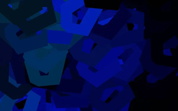Темно Синій Зелений Векторний Фон Гексагонами Розмитий Фон Барвистими Гексагонами — стоковий вектор