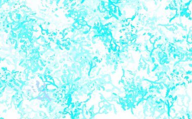 Açık mavi, yeşil vektör çizim şablonu yapraklı, dallı. Yapraklar ve dallarla gösterişli soyut çizimler. Web siteleri ve pankartlar için desenli desen.