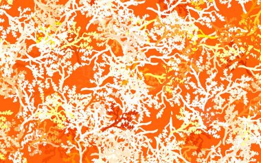 Açık Turuncu vektör yapraklı, dallı doğal zemin. Yapraklar ve dallarla gösterişli soyut çizimler. Web siteleri ve pankartlar için desenli desen.