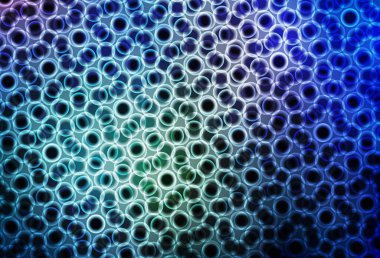 Küreli açık mavi vektör deseni. Soyut arka planda bulanık kabarcıklar ve renkli gradyan. Marka kitabınız için yeni şablon.