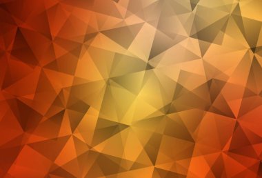 Açık Kırmızı, Sarı vektör üçgen mozaik zemin. Soyut ve üçgenli renkli çizimler. İş tasarımınız için yepyeni bir tarz.