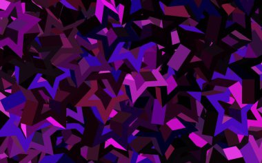 Koyu mor, üzerinde noel yıldızları olan pembe vektör deseni. Bulanık arkaplanda gradyanı olan yıldızlar. Kozmik arkaplanlar için şablon.