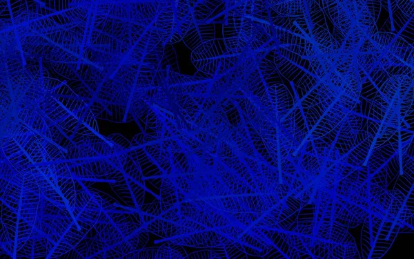 Tmavé Blue Vektor Abstraktní Pozadí Květinami Listy Listy Květiny Gradientem — Stockový vektor
