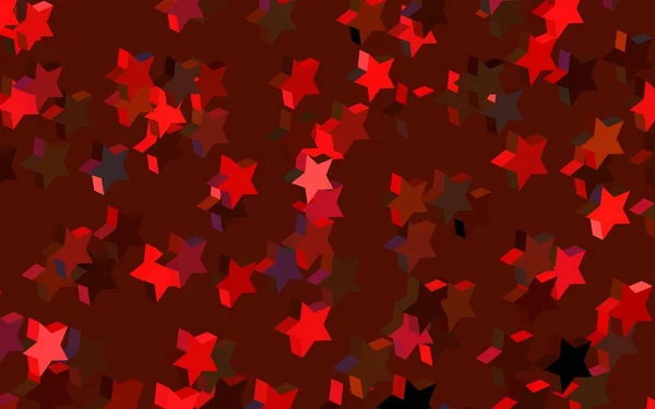 Темно Красный Желтый Векторный Отскок Маленькими Большими Звездами Декоративная Сияющая — стоковый вектор