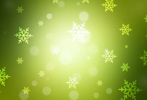 Светло Зеленый Желтый Векторный Фон Стиле Рождества Красочная Иллюстрация Рождественскими — стоковый вектор