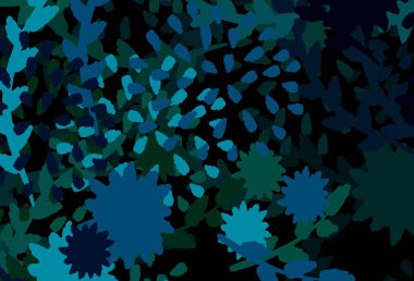 Koyu mavi, kaotik şekilli sarı vektör şablonu. Soyut tarzda rengarenk gradyan şekilleri olan bir resim. Kartvizitiniz için modern tasarım.