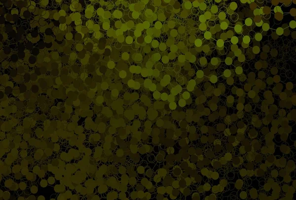 Темно Зеленый Желтый Векторный Фон Пузырями Современная Абстрактная Иллюстрация Красочными — стоковый вектор