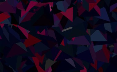 Koyu pembe, kırmızı vektör arka planı ve çokgen tarzı. Soyut arkaplanda renkli eğimli üçgenler. Kartvizitiniz için modern tasarım.