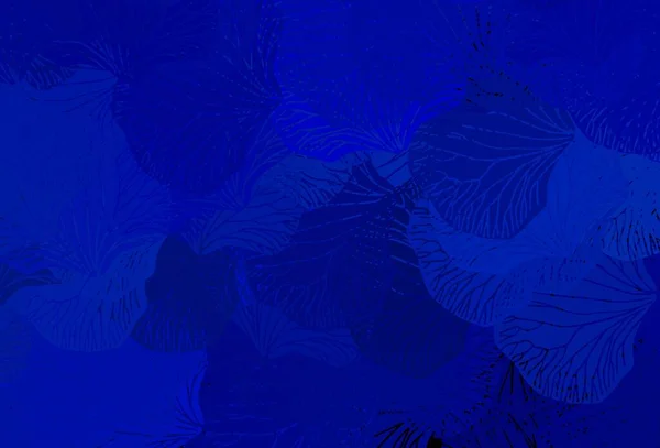 Modèle Abstrait Vectoriel Bleu Foncé Avec Des Feuilles Feuilles Sur — Image vectorielle