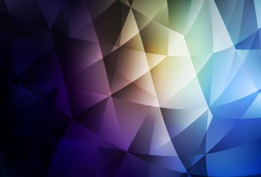 Koyu mavi, sarı vektör soyut çokgen şablon. Çokgen tarzda tamamen yeni bir renk çizimi. Web siteniz için çokgen tasarım.