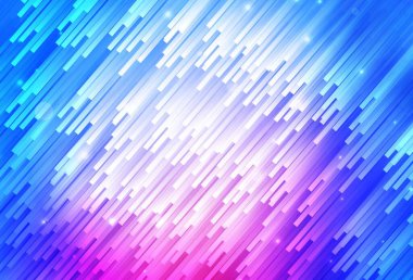 Açık Pembe, düz çizgileri olan mavi vektör düzeni. Çizgilerle modern geometrik soyut çizim. Güzel geçmişiniz için şablon.