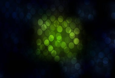 Noktalı koyu yeşil vektör arkaplanı. Doğa tarzında renkli baloncuklu soyut illüstrasyon. Poster ve web siteleri için tasarım.