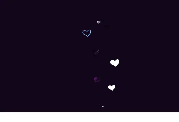 Светло Розовый Синий Векторный Узор Цветными Сердцами Декоративный Дизайн Сердечками — стоковый вектор