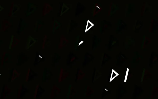 ダークグリーン ラインとレッドベクトルの背景 三角形 三角形の抽象的なグラデーションイラスト 携帯電話の背景 — ストックベクタ