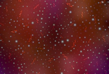 Xmas tarzında koyu kırmızı vektör arkaplan. Renkli Noel şeyleri ile soyut gradyan çizimi. Okul ve dil bilgisi siteleri için desen.