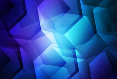 Koyu mavi vektör şablonu altıgen biçiminde. Bulanık arkaplanda renkli altıgenler. İniş sayfaları için desen.